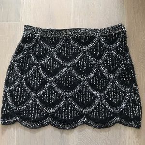Arden B black skirt with silver sequins